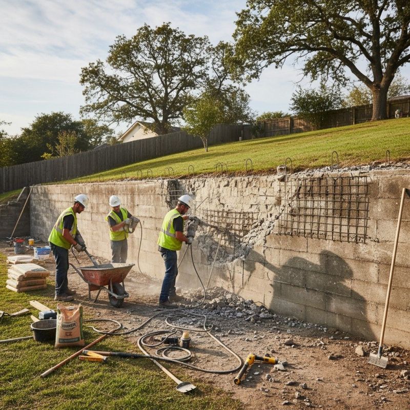 Concrete Retaining Wall Installation