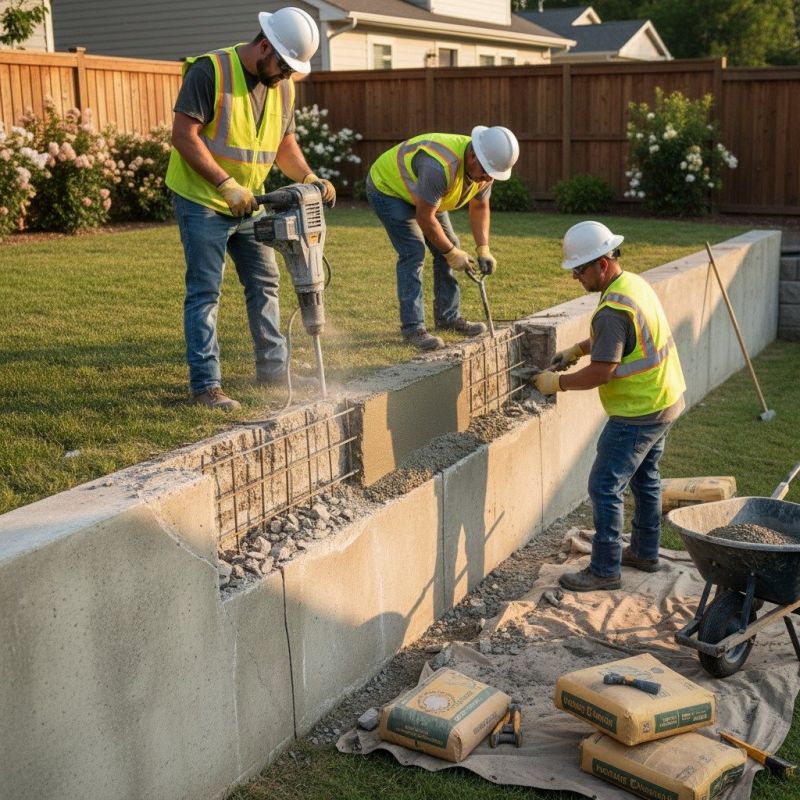 Concrete Retaining Wall Installation